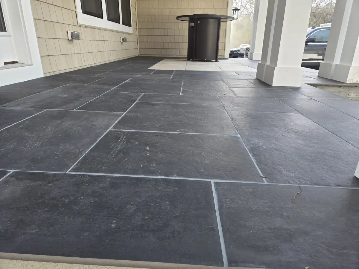 Porcelain paver patio with modern clean lines in Sussex County